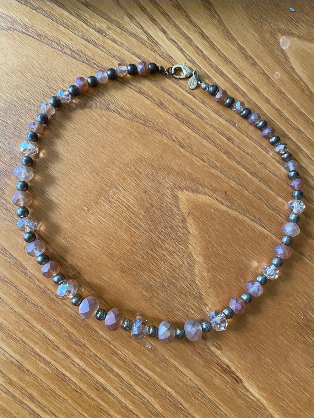 Kim Rogers crystal Lavender and Metallic Faceted Bead Necklace